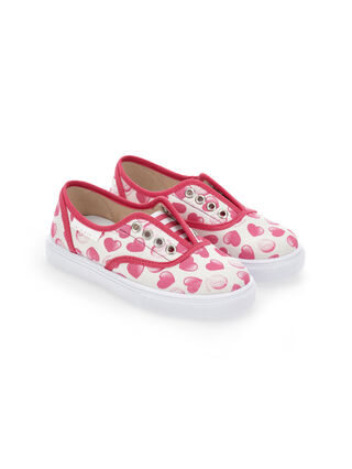 кроссовки из парусины с сердечками