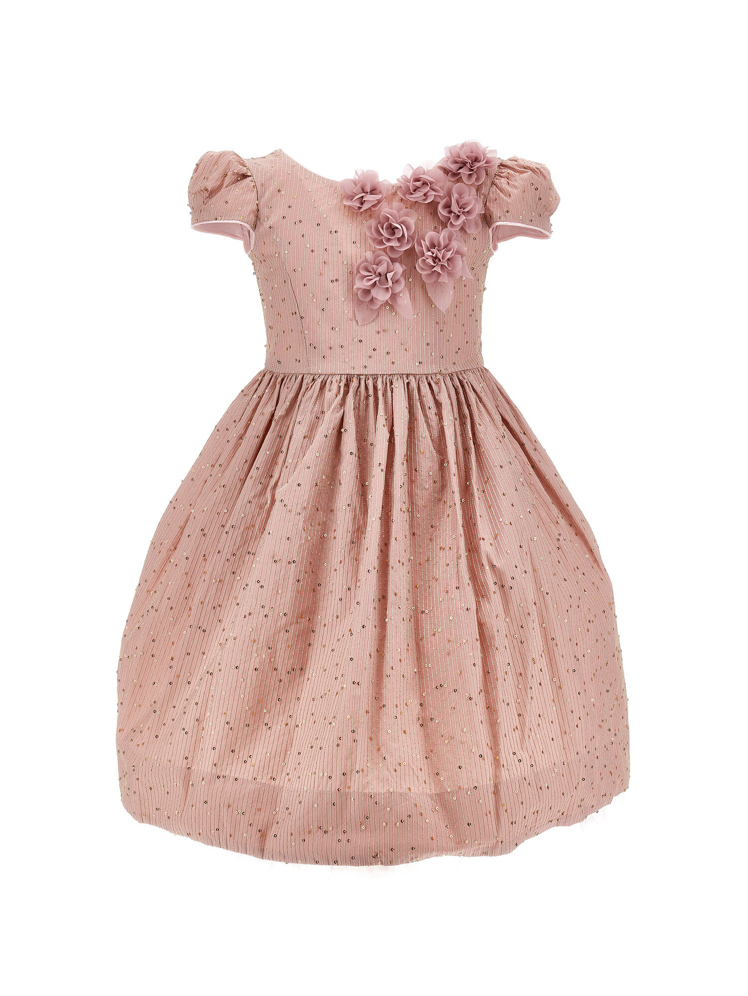 Monnalisa Bambina Abbigliamento Vestiti Vestiti a fiori Abito taffetà con fiori applicati 