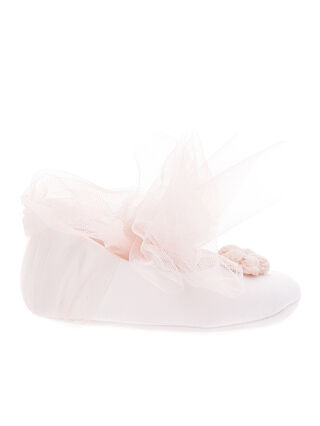 Slippers with tulle bow