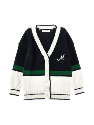 Maxi cardigan with coloured bands