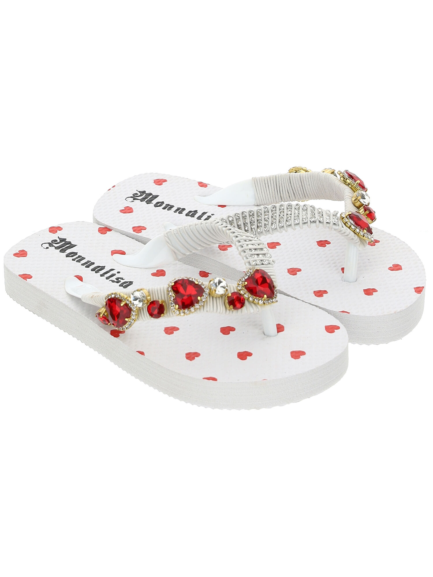 Monnalisa Bambina Scarpe Sandali Infradito gomma bicolor cuore 