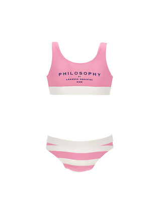 Philosophy Logo Striped Bikini