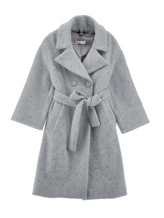 Cloth coat with rhinestones