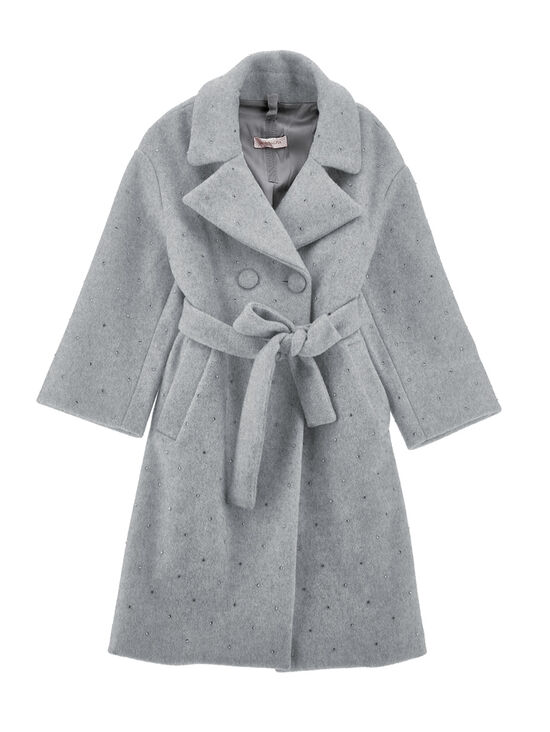 Cloth coat with rhinestones