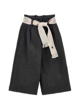 Glitter polka dot cropped trousers