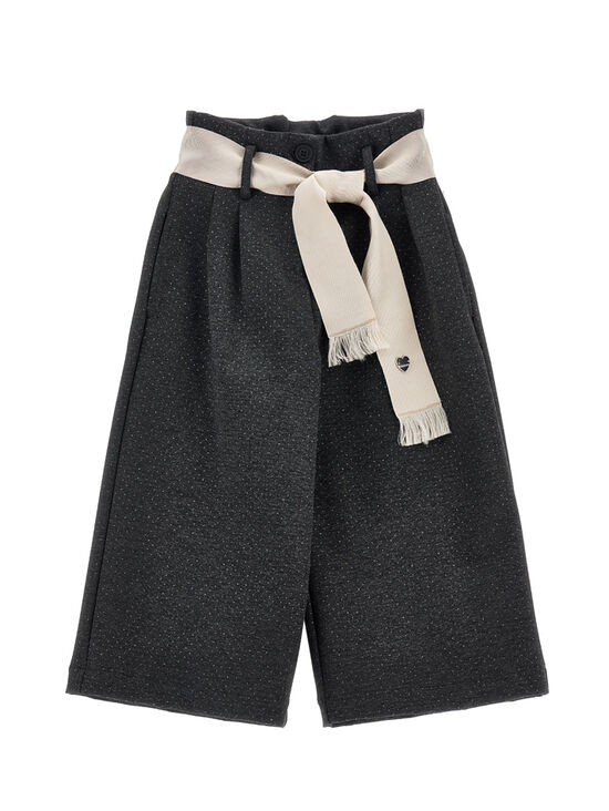 Glitter polka dot cropped trousers