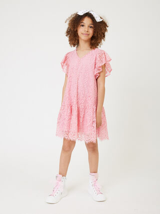 Vestido de encaje de talle bajo