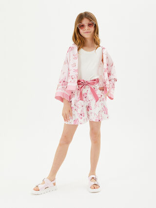 Cotton satin shorts butterflies