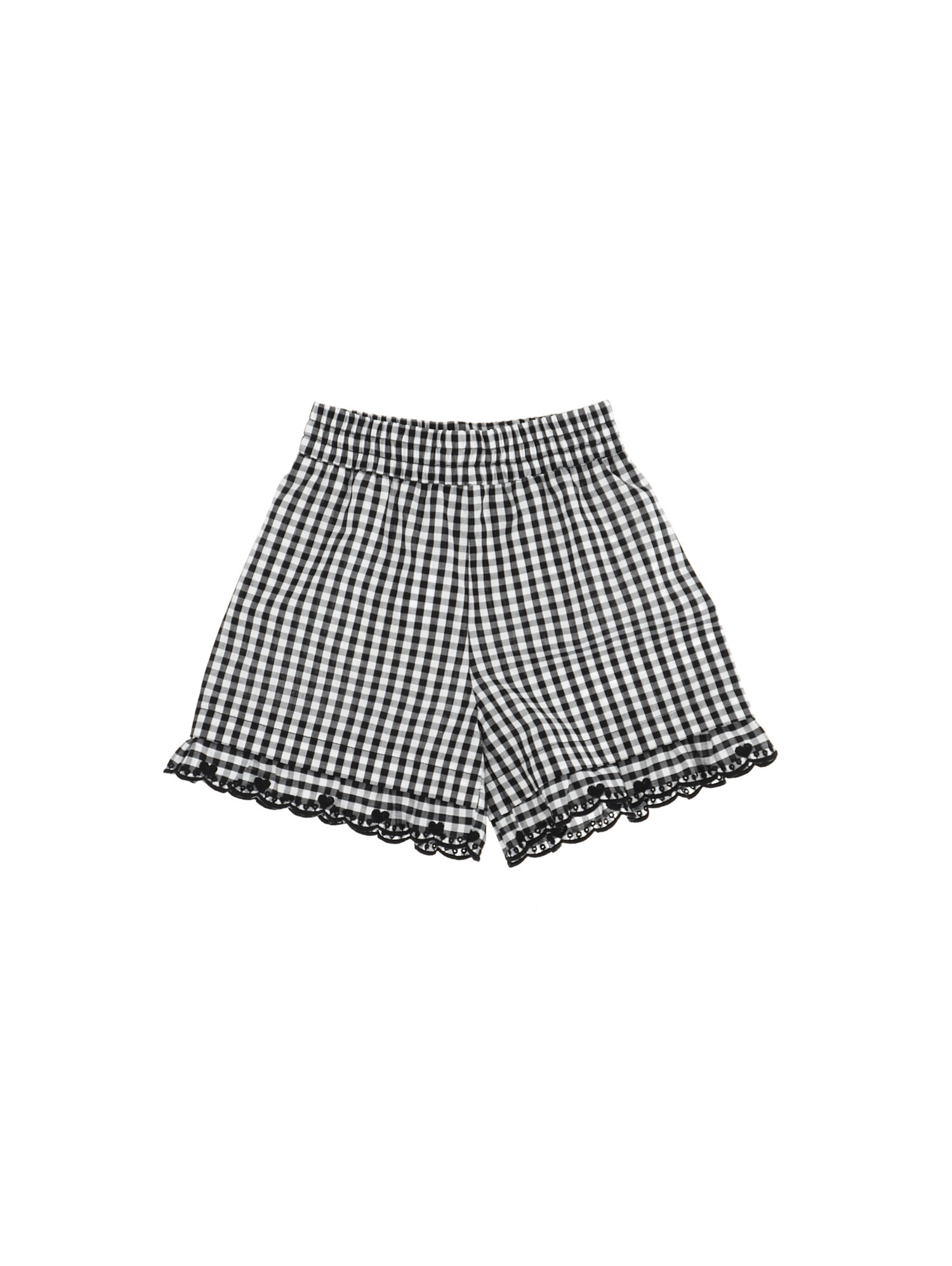 Monnalisa Girls Sport & Swimwear Sportswear Sports Shorts Embroidered gingham ruffle shorts 