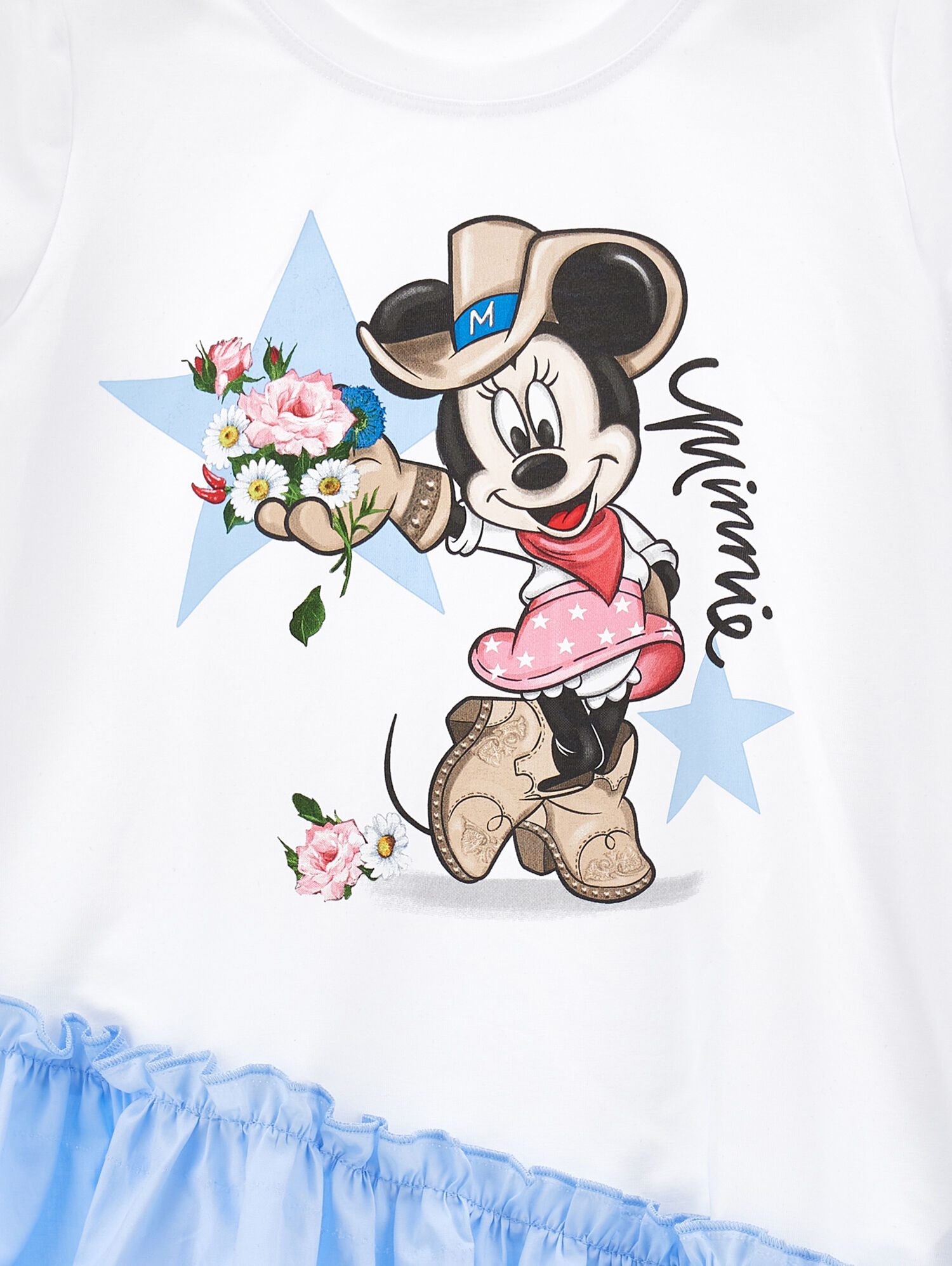 Monnalisa Minnie Mouse asymmetric skirt - White