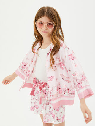 Butterfly satin shirt