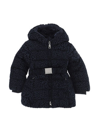 Animal print technical puffer jacket