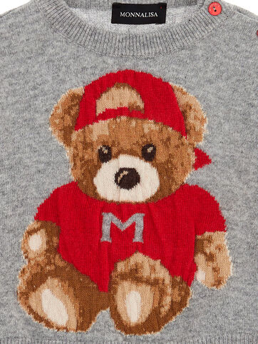 Monnalisa Teddy Bear Merino Sweater