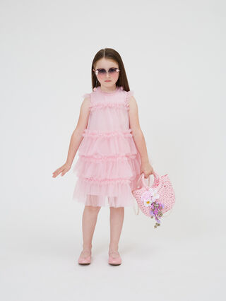 Vestido de tul con volantes