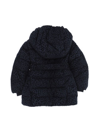 Animal print technical puffer jacket