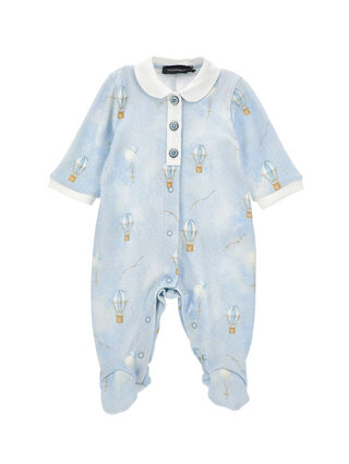 All-over cotton playsuit with collar