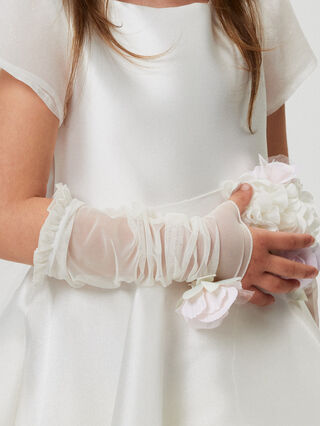 Tulle gloves with little roses