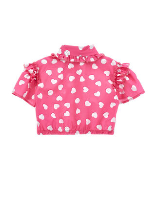 Heart Print Poplin Shirt