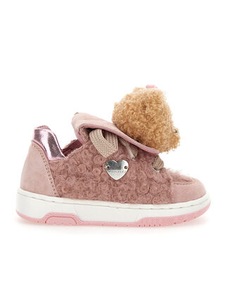 Plush tennis shoes with teddy bear
