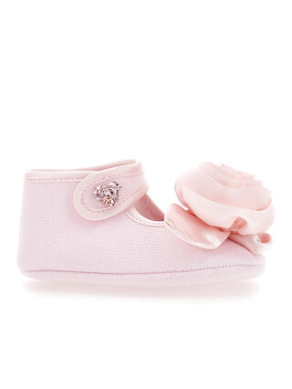 Jersey ballet flats with appliqué rose