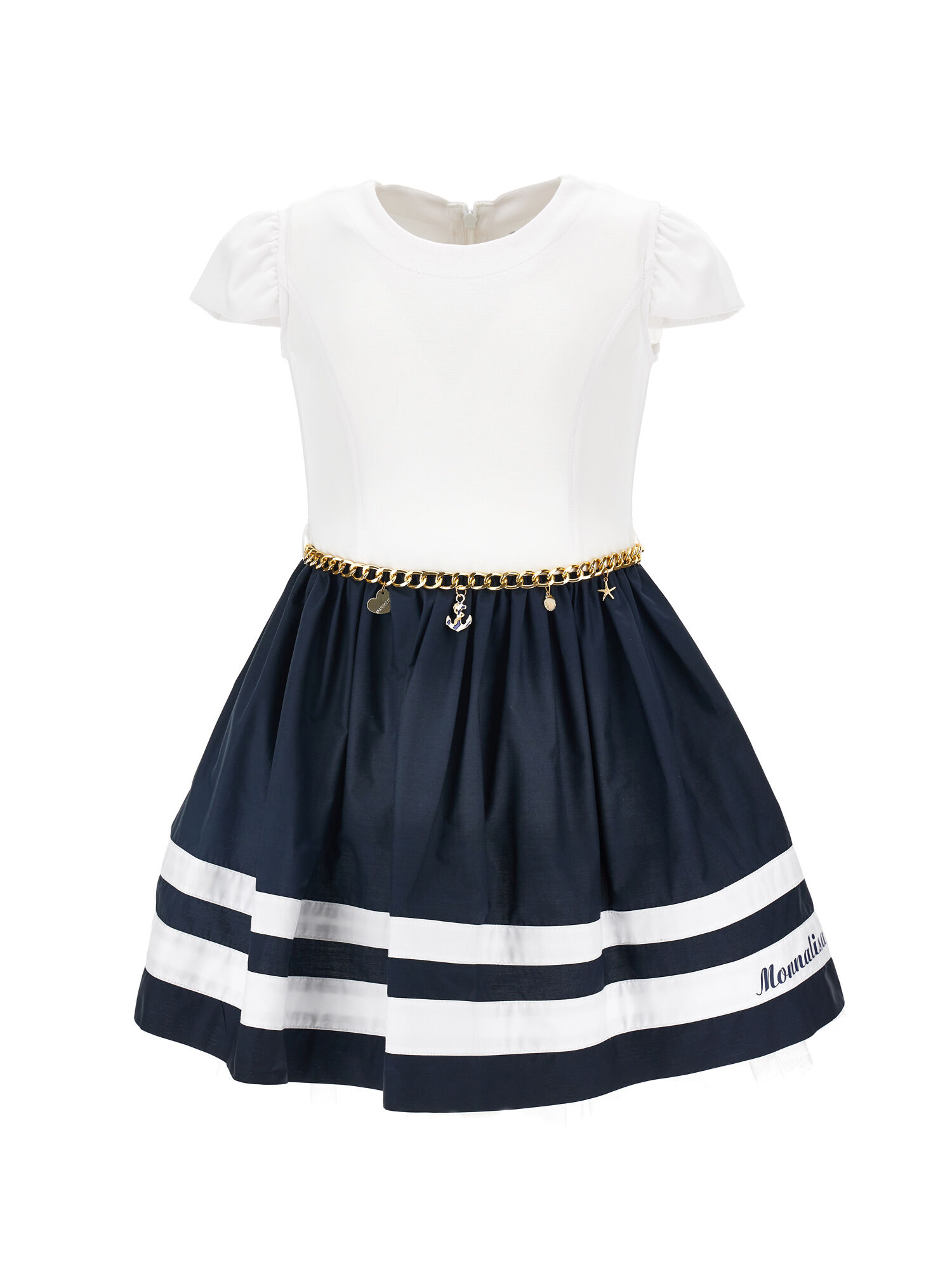 Poplin dress with chain belt girl Monnalisa Bosnia Herzegovina