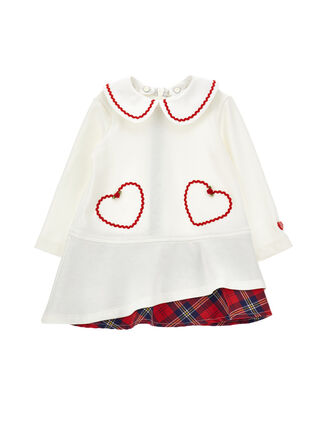 Collar dress with hearts