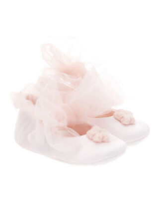 Slippers with tulle bow