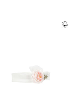 Organic cotton headband with peony