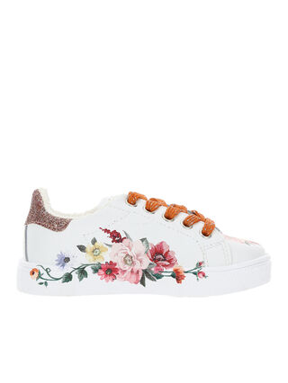 Floral ramage leather sneakers