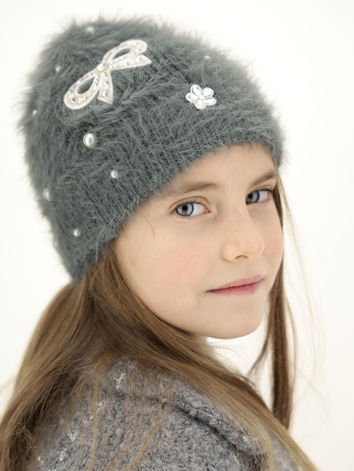 Berretto maglia con perle Monnalisa Bambina Accessori Cappelli e copricapo Berretti 