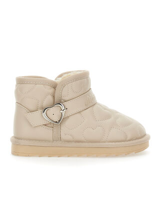 Heart quilted ankle boots