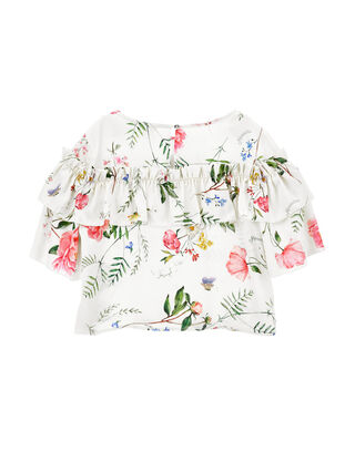Blusa rasetto stampa botanica