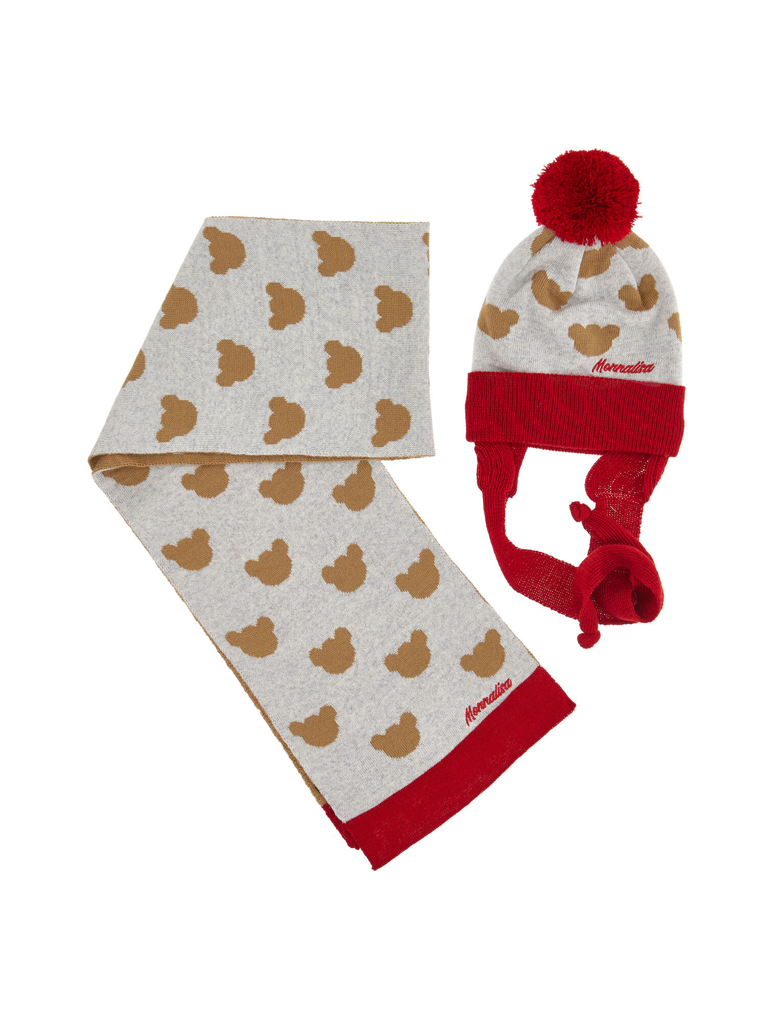 Teddy hat and scarf set Monnalisa Boys Accessories Scarves 