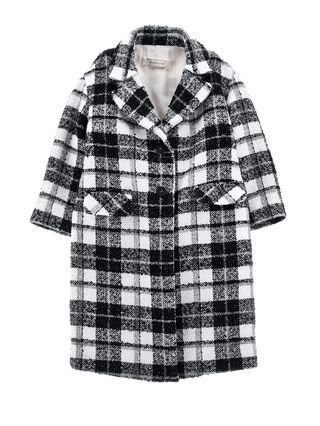 Tartan bouclé coat