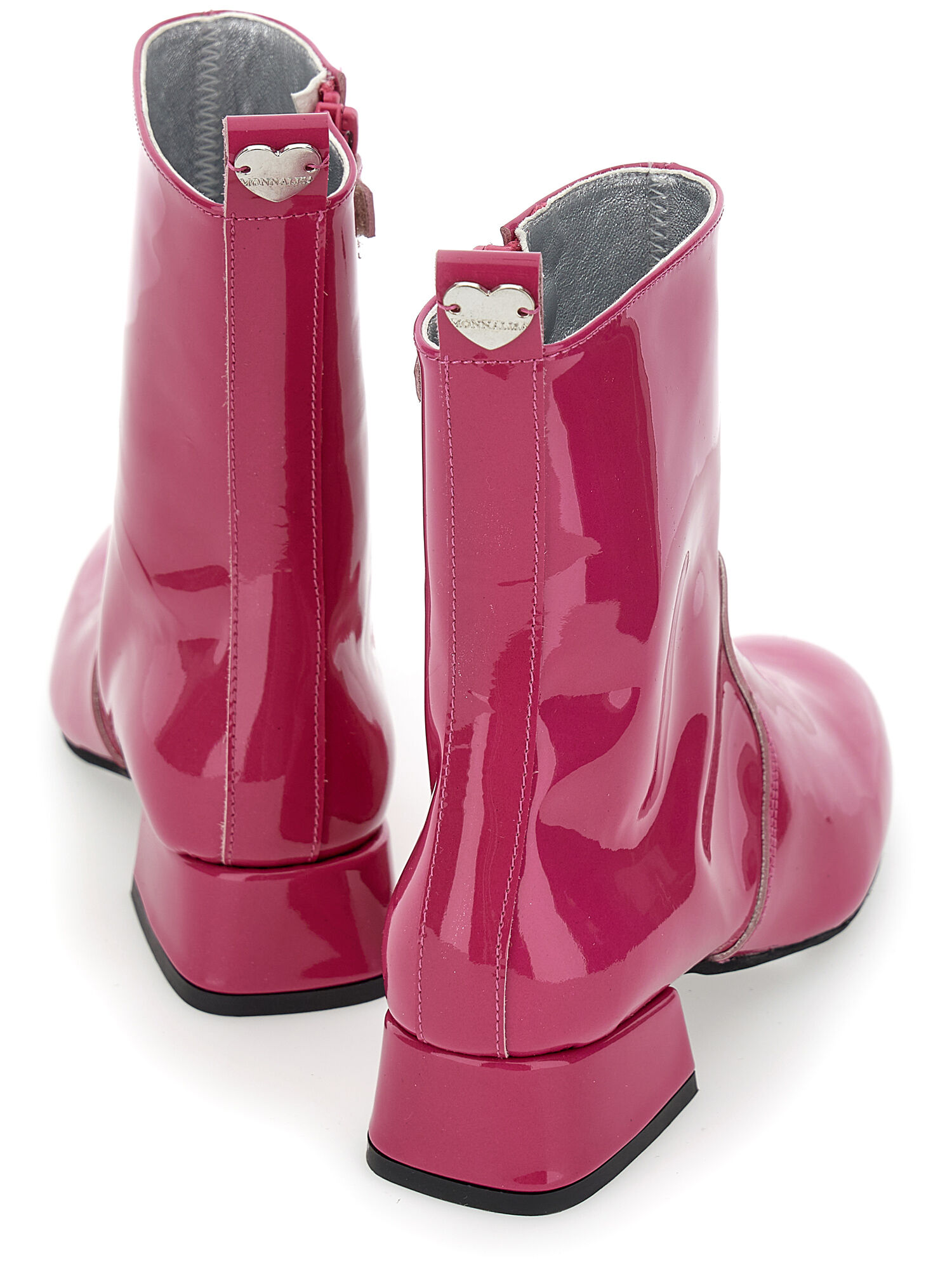 Paint and leather ankle boots on sale