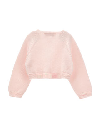 Cropped merino wool cardigan