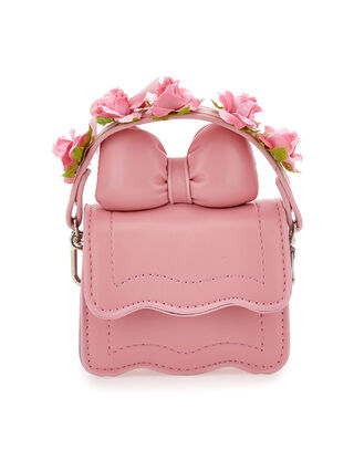 Mini bag in coated fabric with roses