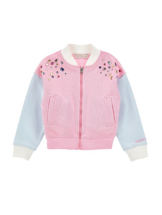 Толстовка-бомбер со стразами