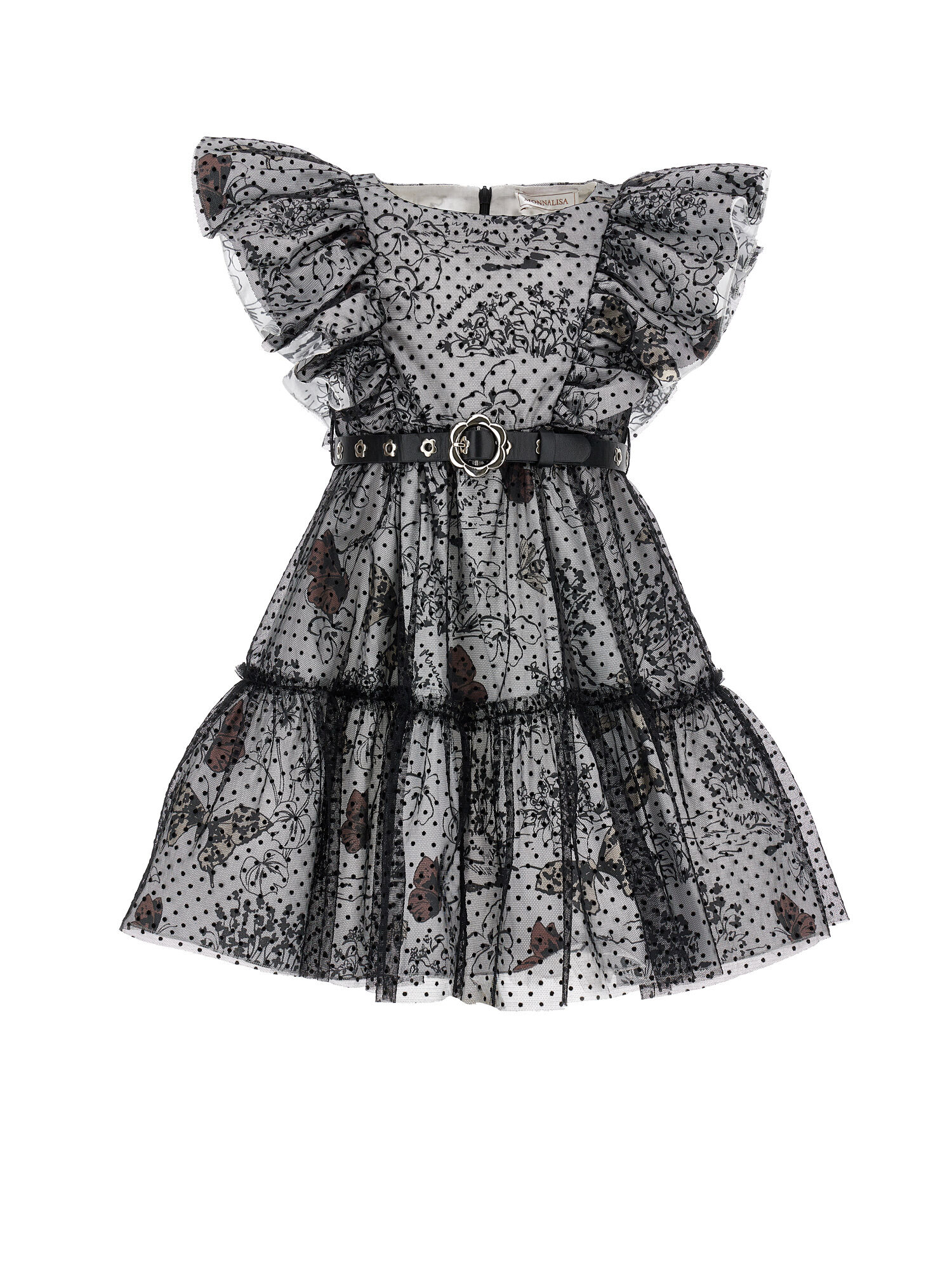 Poplin and tulle dress girl | Monnalisa United States