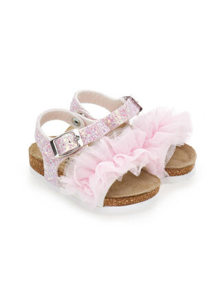 Sandals with Glitter Ruffles