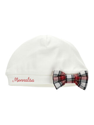 Jersey hat with tartan bow