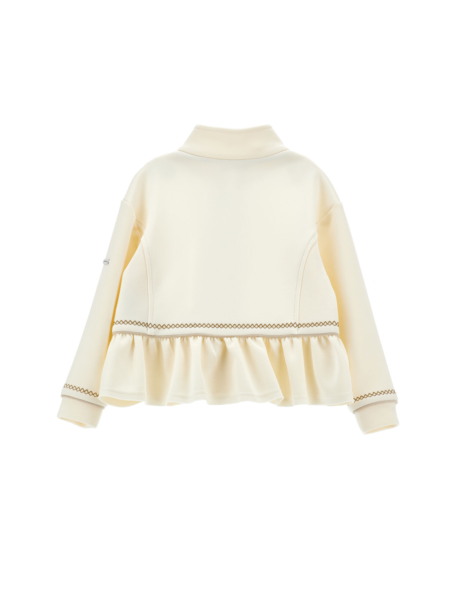 Zip-up sweatshirt with ruffles girl | Monnalisa United States