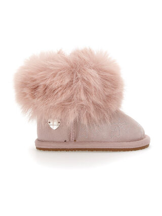 Crust leather boots with rhinestone bows