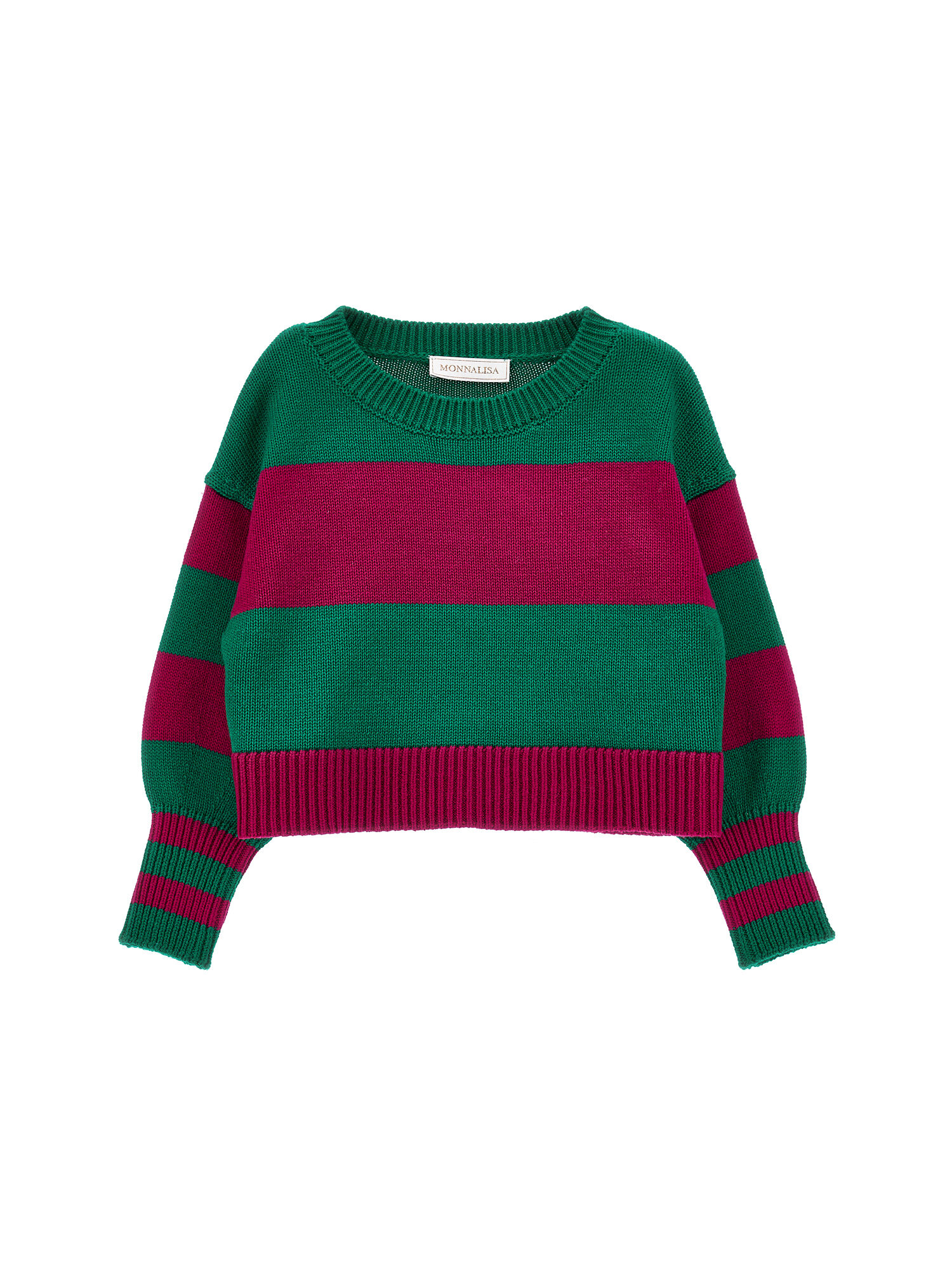 Maxi striped knitted pullover girl Monnalisa France