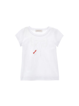 T-shirt pizzo con fiocco