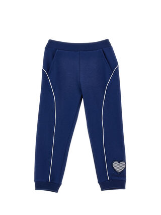 Two-tone jogger with rhinestone heart