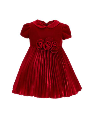 Velvet dress with roses