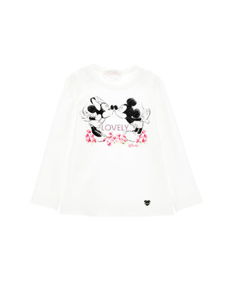 T-shirt en jersey imprimé Minnie et Mickey Mouse