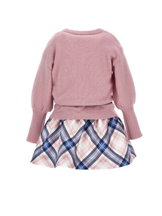 Платье из микадо в клетку «тартан»