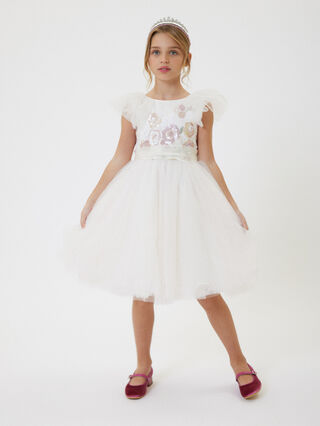 Tulle dress with sequin embroidery